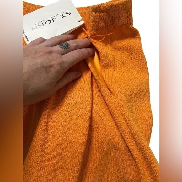 St. John tangerine orange skorts shorts nwt skirt vintage 4 small - Picture 4 of 16